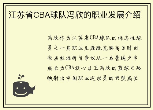 江苏省CBA球队冯欣的职业发展介绍